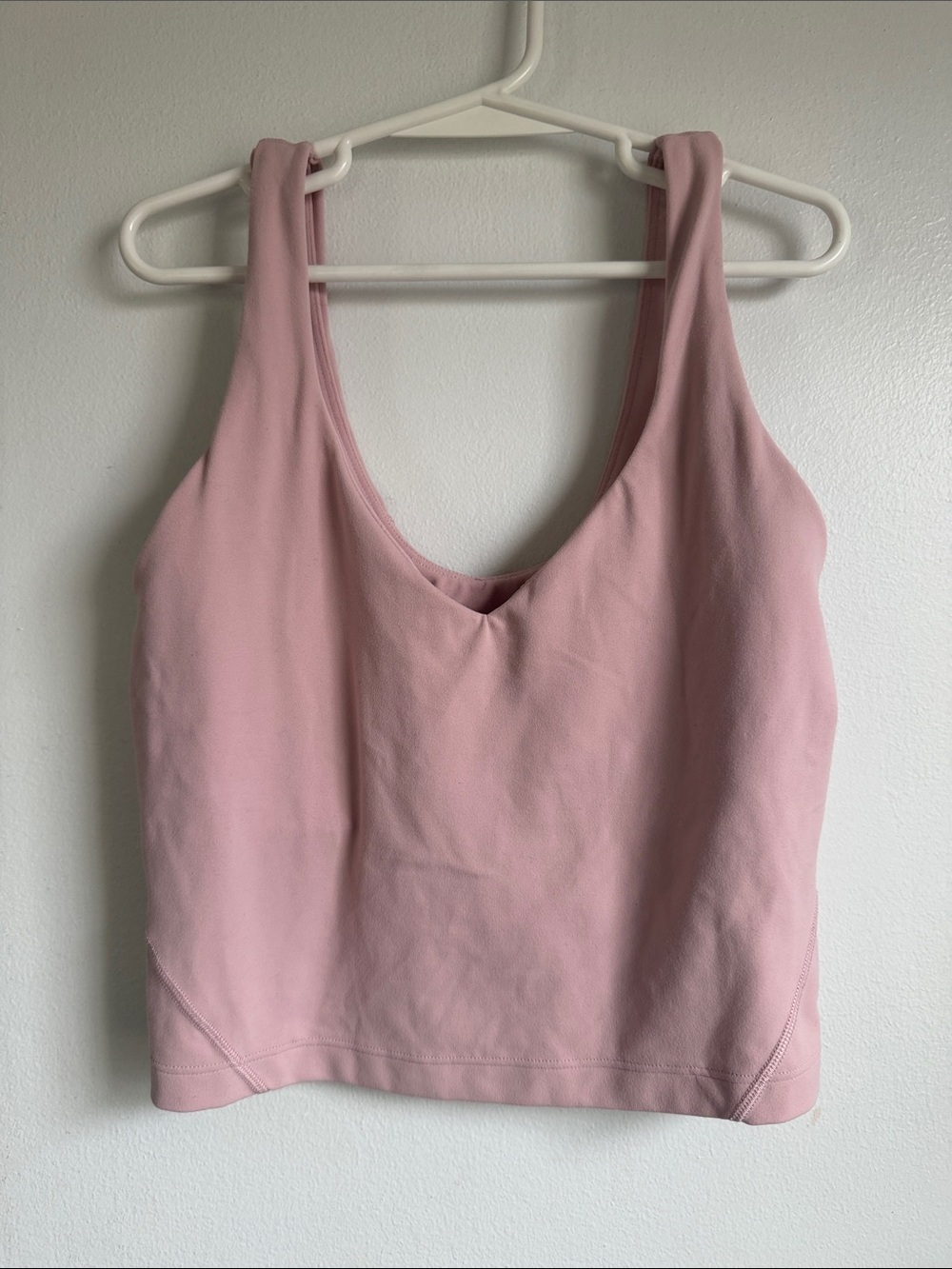 Lululemon Pink Tank Top Built In Sports Bra Athletic Yoga Top